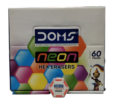 DOMS Neon Hex Erasers