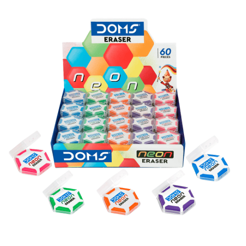 DOMS Neon Hex Erasers